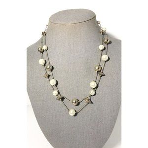 Women’s Multi-strand Faux Pear W/ Metal Ball Charms Pendant Necklace. Adjustable